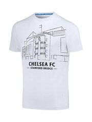 Fanatics Chelsea Stamford Bridge Graphic 100% Cotton White T-Shirt - Image 2 of 3
