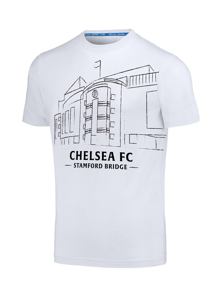 Fanatics Chelsea Stamford Bridge Graphic 100% Cotton White T-Shirt - Image 2 of 3 Fanatics Chelsea Stamford Bridge Graphic 100% Cotton White T-Shirt - Image 2 of 3