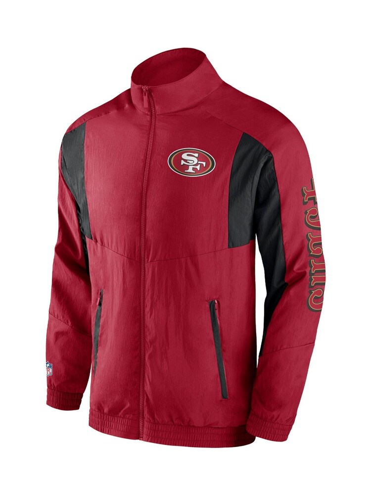 أحمر - سترة رياضية منسوجة بشعار فريق NFL San Francisco 49ers من Fanatics - صورة 2 من 3 أحمر - سترة رياضية منسوجة بشعار فريق NFL San Francisco 49ers من Fanatics - صورة 2 من 3