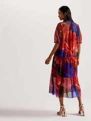 Ted Baker Cream Miru Organza Tropical Bloom Midi Dress - Image 5 of 6