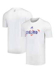 adidas White 100% Cotton Euro 2024 England T-Shirt - Image 1 of 3