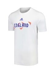 adidas White 100% Cotton Euro 2024 England T-Shirt - Image 2 of 3