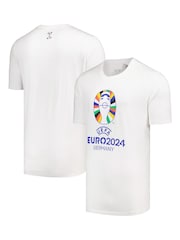 adidas White 100% Cotton Euro 2024 T-Shirt - Image 1 of 3