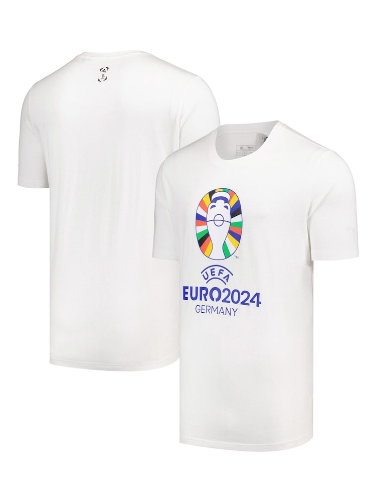 adidas White 100% Cotton Euro 2024 T-Shirt - Image 1 of 3