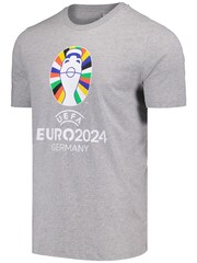adidas Grey 100% Cotton Euro 2024 T-Shirt - Image 1 of 3