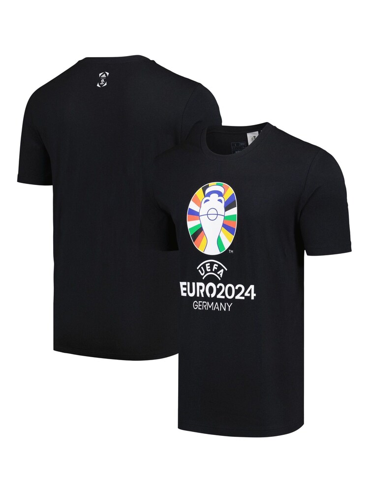 adidas Black 100% Cotton Euro 2024 T-Shirt - Image 1 of 3