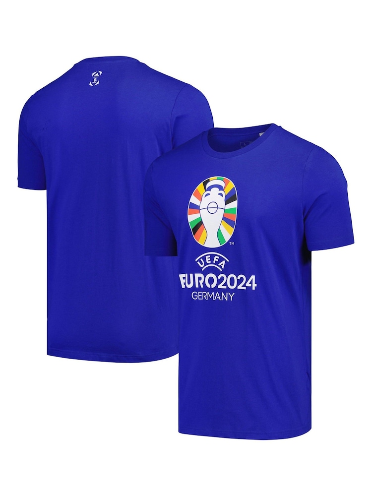 adidas Blue 100% Cotton Euro 2024 T-Shirt - Image 1 of 3