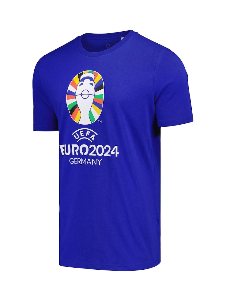 adidas Blue 100% Cotton Euro 2024 T-Shirt - Image 2 of 3