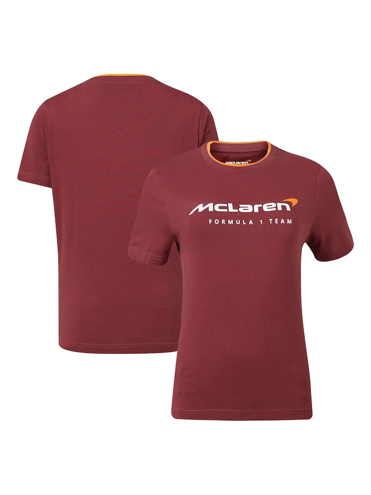 Fanatics Womens Red F1 McLaren Essential Logo 100% Cotton T-Shirt - Image 1 of 3