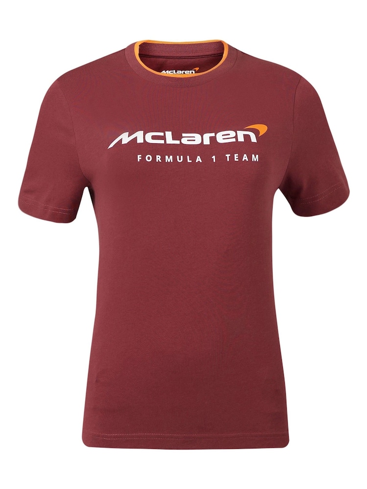 Fanatics Womens Red F1 McLaren Essential Logo 100% Cotton T-Shirt - Image 2 of 3