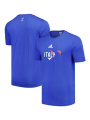 adidas Blue 100% Cotton Euro 2024 Italy T-Shirt - Image 1 of 3