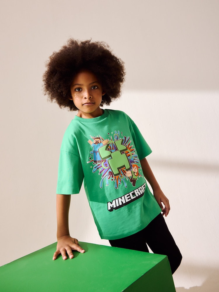 Green Licensed Minecraft T-Shirt (3-16yrs) - Image 4 of 9