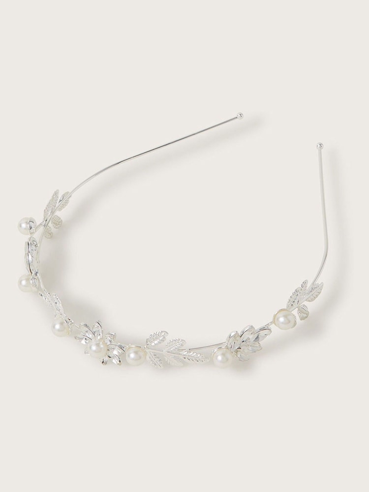 Monsoon Silver Jewel Flower Bridesmaid Headband - Image 1 of 2 Monsoon Silver Jewel Flower Bridesmaid Headband - Image 1 of 2