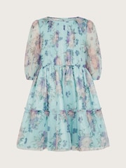 Monsoon Blue Vintage Floral Mesh Dress - Image 1 of 3