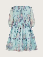 Monsoon Blue Vintage Floral Mesh Dress - Image 2 of 3