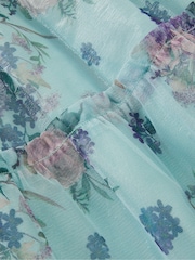 Monsoon Blue Vintage Floral Mesh Dress - Image 3 of 3