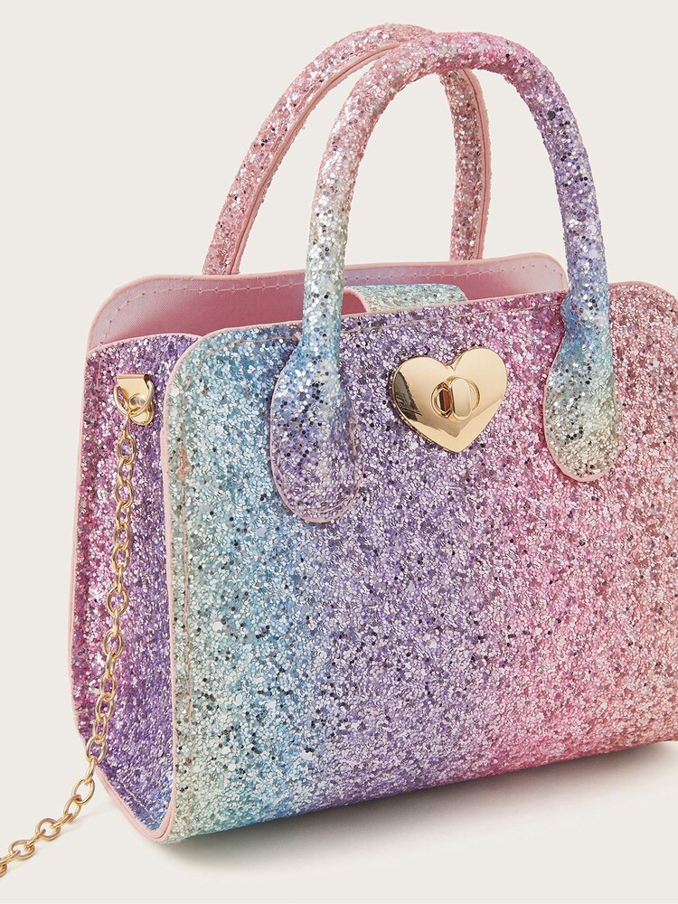 Monsoon Pink Rainbow Glitter Tote Bag - Image 3 of 3 Monsoon Pink Rainbow Glitter Tote Bag - Image 3 of 3