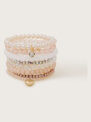 Monsoon Pink Stone Beaded Bracelets 8 Pack - Image 1 of 2