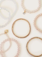 Monsoon Pink Stone Beaded Bracelets 8 Pack - Image 2 of 2