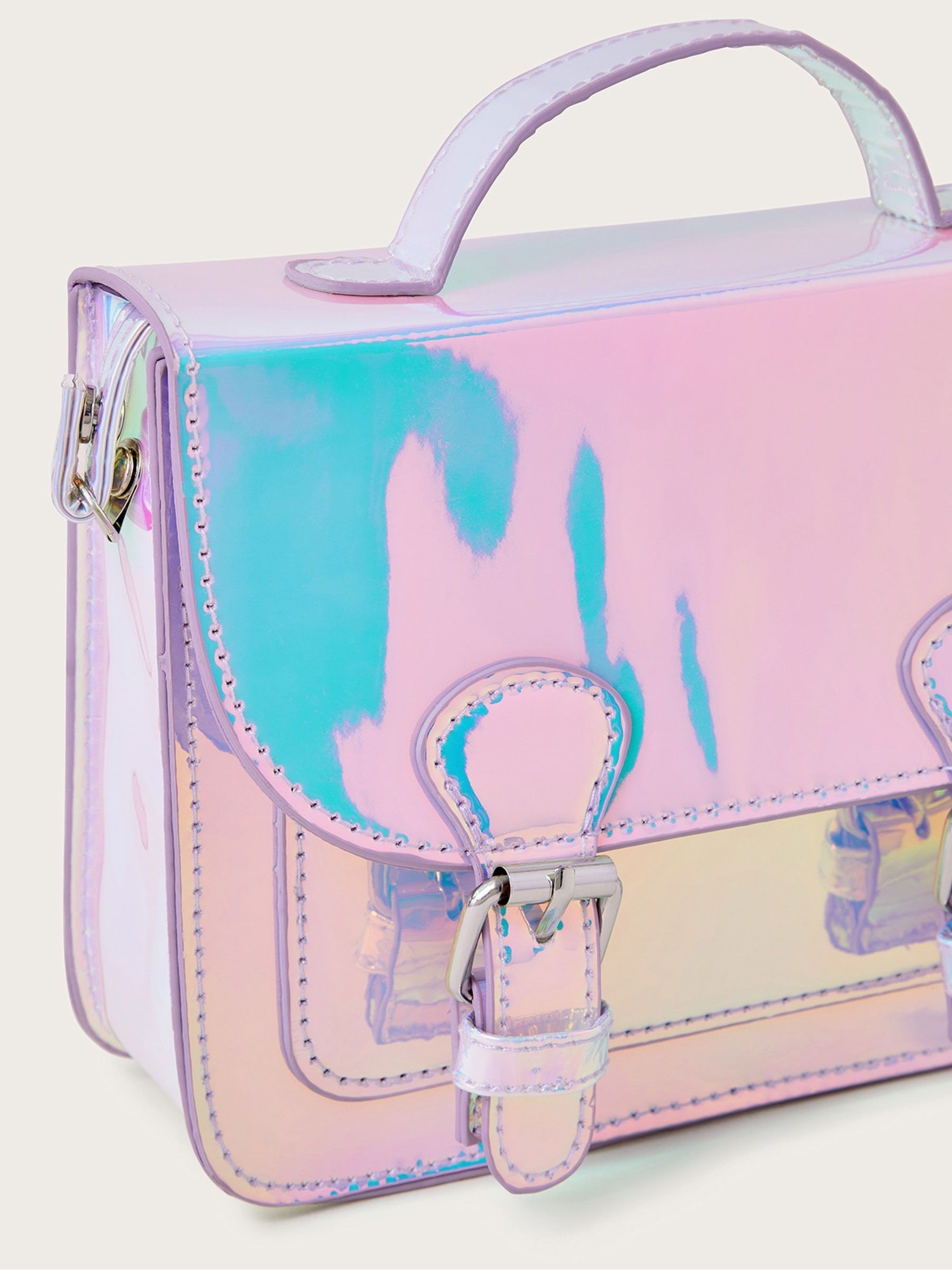Buy Monsoon Pink Iridescent Satchel Bag from Next Ireland