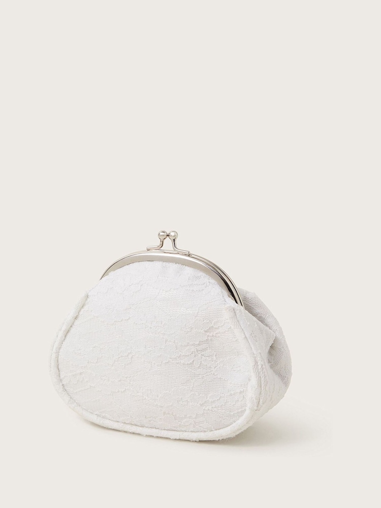 Monsoon Natural Ruffle Dress Clip Frame Bag - Image 2 of 3