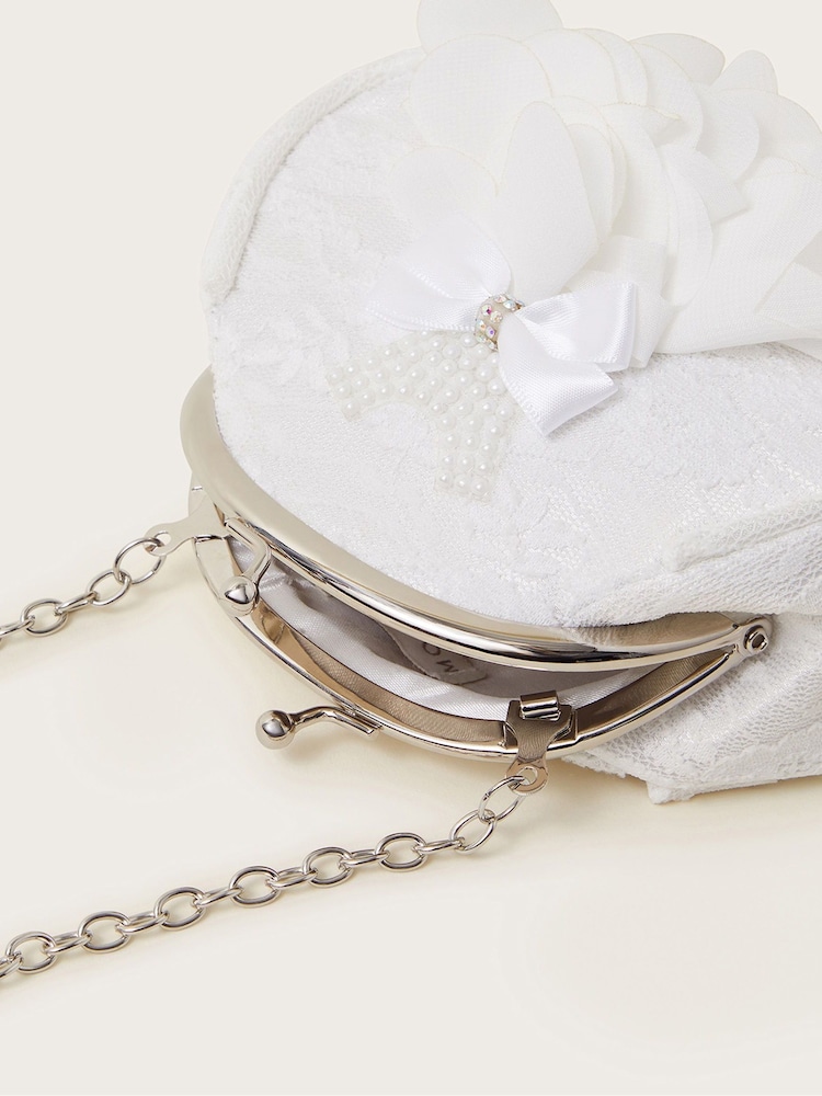 Monsoon Natural Ruffle Dress Clip Frame Bag - Image 3 of 3