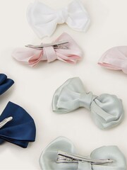 Monsoon Natural Satin Hair Bows 8 Pack - Image 2 of 2