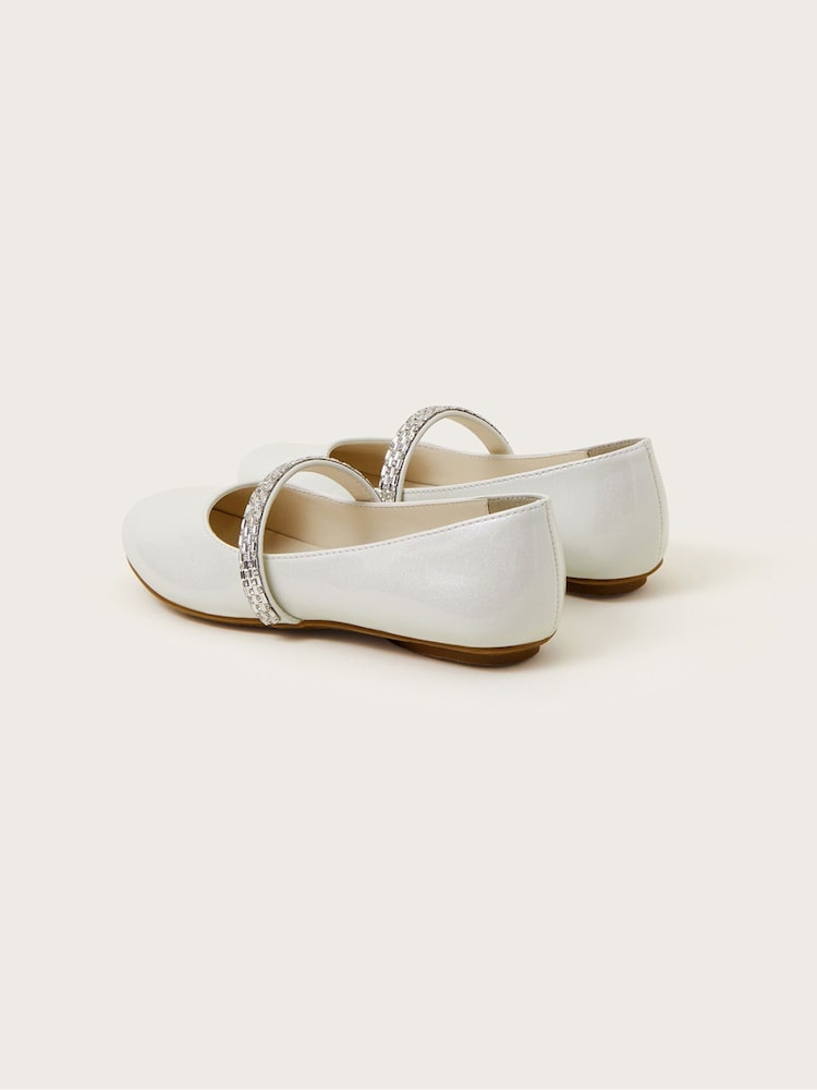 Monsoon Natural Dazzle Patent Ballerina Flats - Image 1 of 1