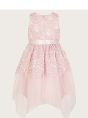 Monsoon Pink Scallop Embellished Tulle Dress - Image 2 of 3