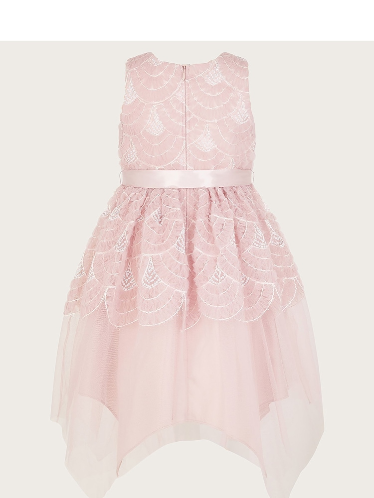 Monsoon Pink Scallop Embellished Tulle Dress - Image 2 of 3