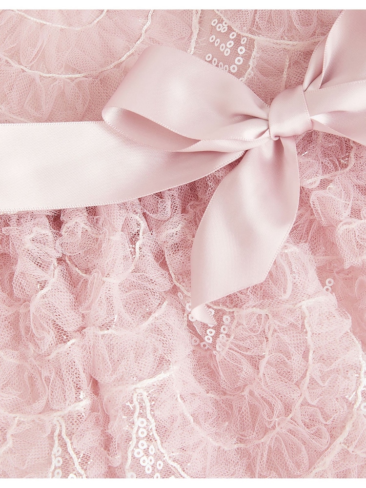 Monsoon Pink Scallop Embellished Tulle Dress - Image 3 of 3