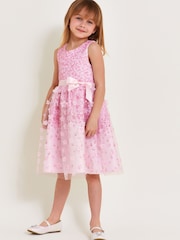 Monsoon Pink Petalina 3D Scuba Dress - Image 1 of 1