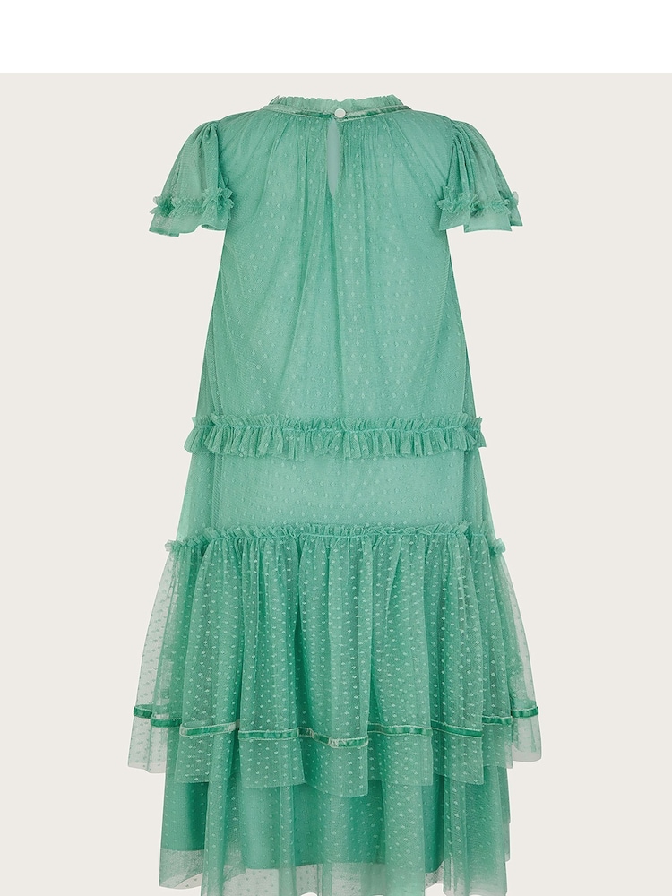 Monsoon Green Sienna Dobby Swing Dress - Image 2 of 3