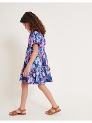 Monsoon Blue Floral Tiered Dress - Image 1 of 4