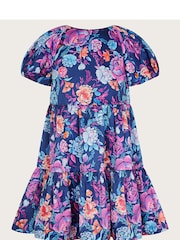 Monsoon Blue Floral Tiered Dress - Image 2 of 4