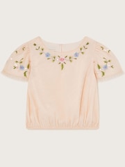 Monsoon Pink Tula Embellished Tulle Top - Image 1 of 3