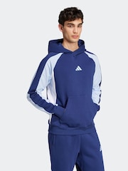 adidas Blue Seasonal Essentials Colourblock Hoodie - Image 1 of 6