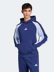 adidas Blue Seasonal Essentials Colourblock Hoodie - Image 2 of 6