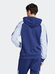 adidas Blue Seasonal Essentials Colourblock Hoodie - Image 3 of 6