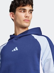 adidas Blue Seasonal Essentials Colourblock Hoodie - Image 4 of 6