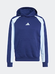 adidas Blue Seasonal Essentials Colourblock Hoodie - Image 6 of 6