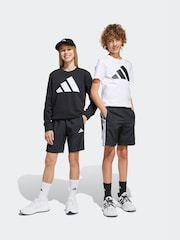 adidas Black 3 Stripe Woven Shorts - Image 1 of 8