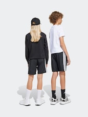 adidas Black 3 Stripe Woven Shorts - Image 2 of 8