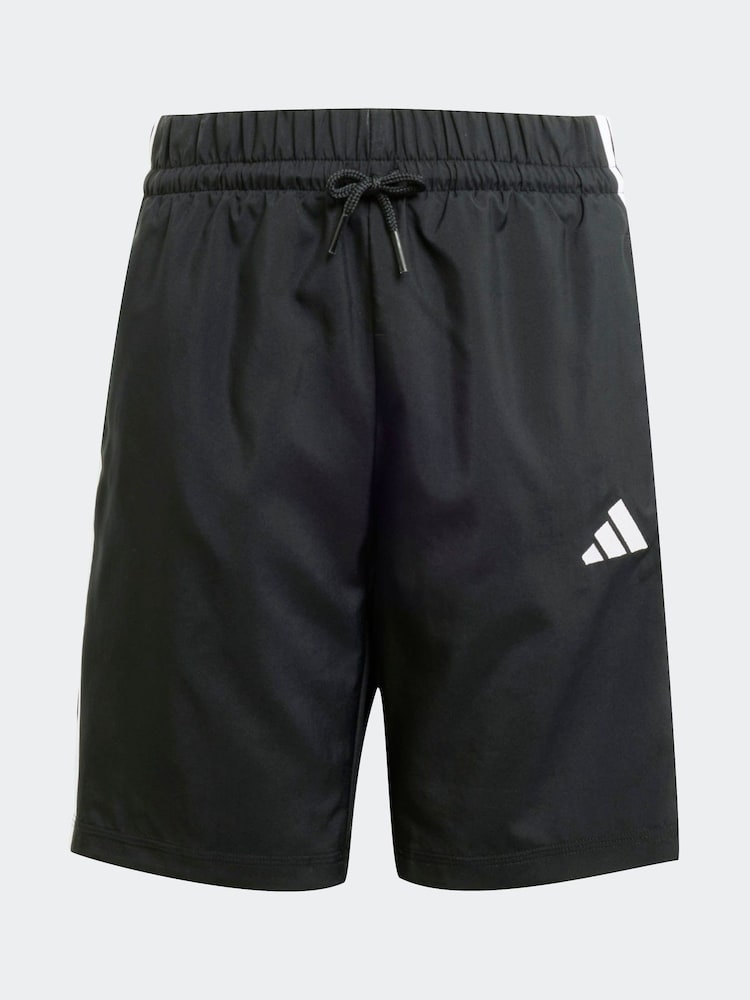 adidas Black 3 Stripe Woven Shorts - Image 8 of 8