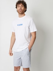 Threadbare Navy Elasticated Waist Seersucker 100% Cotton Shorts - Image 1 of 5