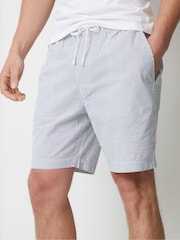 Threadbare Navy Elasticated Waist Seersucker 100% Cotton Shorts - Image 2 of 5