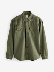 Sage Green Denim Long Sleeve Embroidered 100% Cotton Shirt - Image 5 of 7