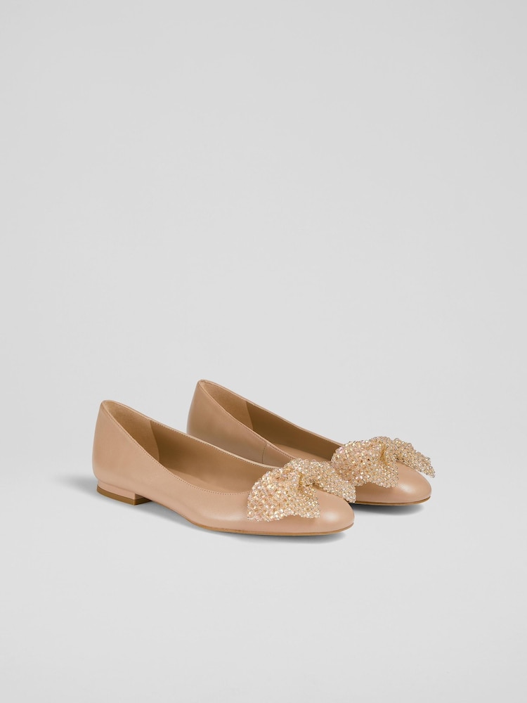LK Bennett Christa Sparkle Bow Flats - Slika 1 iz 4