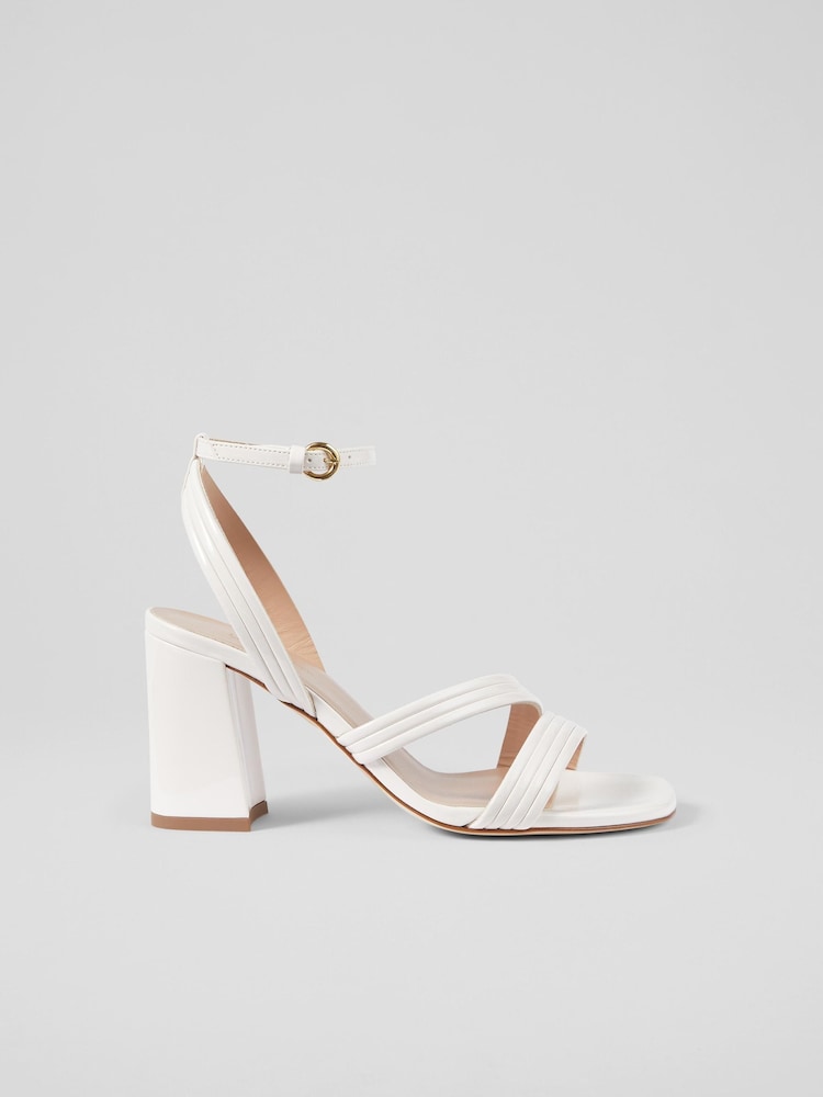 Creme - LK Bennett Edita Pearl Strap Block Heels - Bild 1 von 4 Creme - LK Bennett Edita Pearl Strap Block Heels - Bild 1 von 4