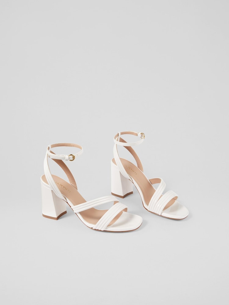 Creme - LK Bennett Edita Pearl Strap Block Heels - Bild 2 von 4 Creme - LK Bennett Edita Pearl Strap Block Heels - Bild 2 von 4